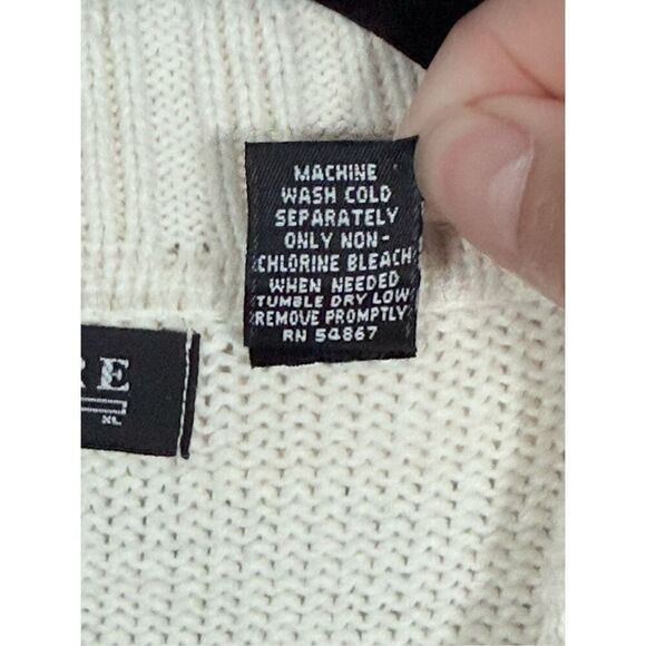 Vintage Structure Full Zip Varsity Cardigan Sweater Mens XL Ivory Eclectic Gran - Picture 5 of 9